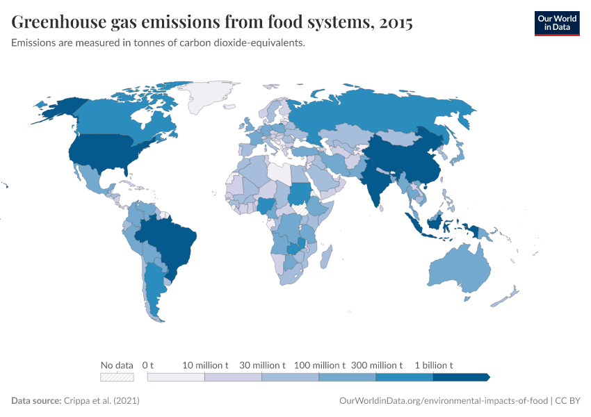 A thumbnail of the "Greenhouse gas emissions from food systems" chart