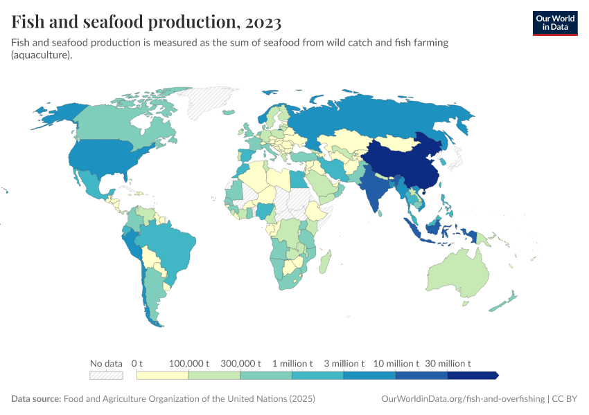 A thumbnail of the "Fish and seafood production" chart