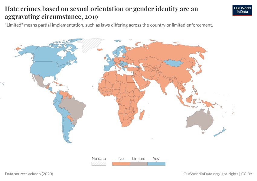 A thumbnail of the "Hate crimes based on sexual orientation or gender identity are an aggravating circumstance" chart