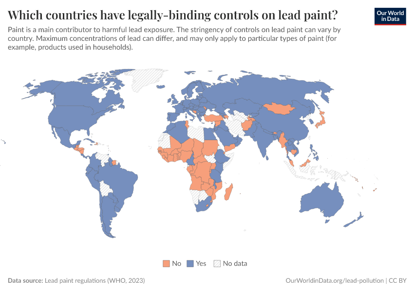 A thumbnail of the "Which countries have legally-binding controls on lead paint?" chart