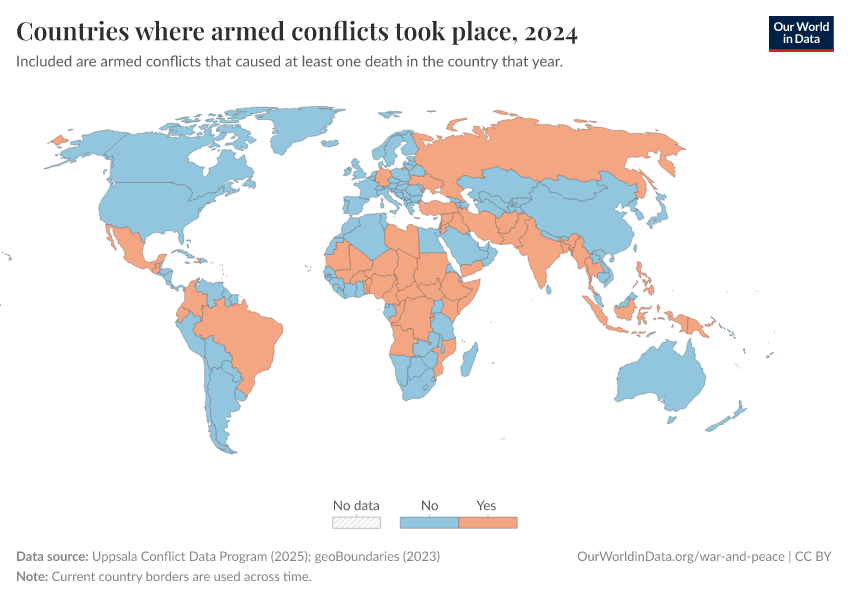 A thumbnail of the "Countries where armed conflicts took place" chart
