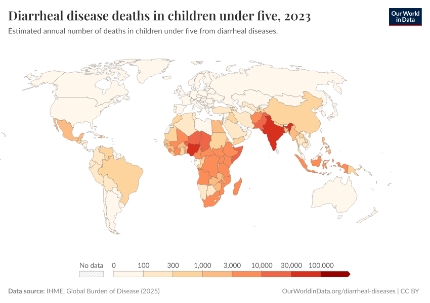 A thumbnail of the "Diarrheal diseases death rate in children under five" chart