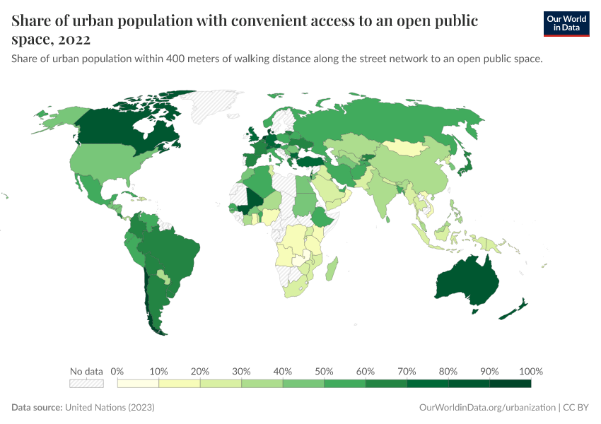 A thumbnail of the "Share of urban population with convenient access to an open public space" chart